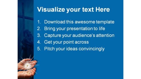Rays Of Cross Religion PowerPoint Template 0610