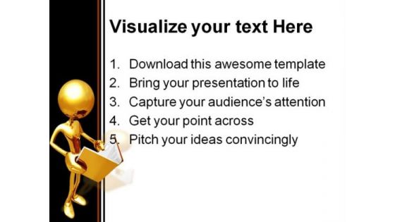 Reading Book Education PowerPoint Template 0610