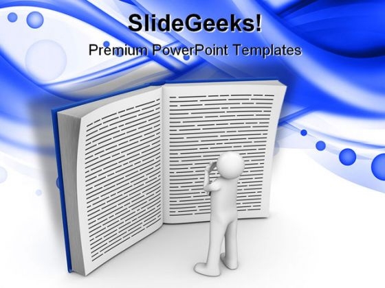 Reading Book Education PowerPoint Template 1110
