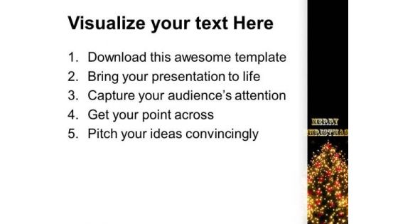 Realistic Golden Christmas Tree PowerPoint Templates Ppt Backgrounds For Slides 0513