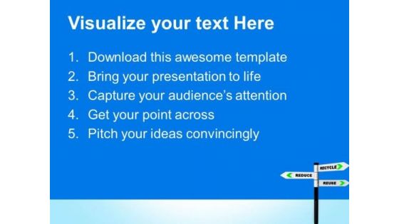 Recycling Concept Signpost PowerPoint Templates Ppt Backgrounds For Slides 0713