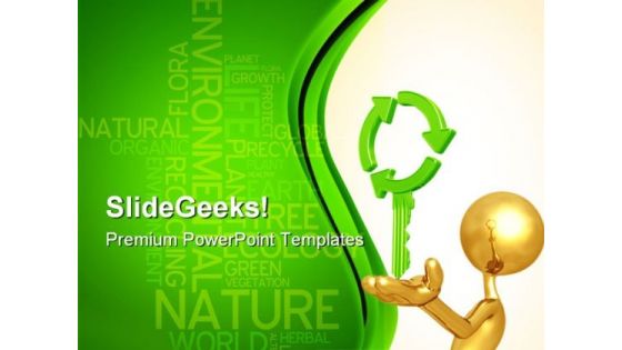 Recycling Key Nature PowerPoint Themes And PowerPoint Slides 0911