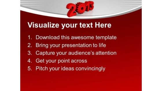 Red 2013 New Year Targets Achievement PowerPoint Templates Ppt Backgrounds For Slides 0113