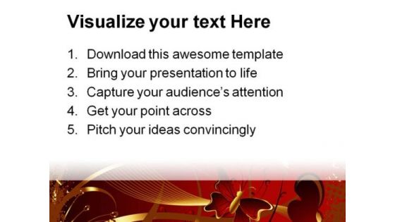 Red And Golden Abstract PowerPoint Template 1110