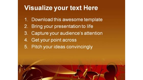 Red And Golden Abstract PowerPoint Template 1110