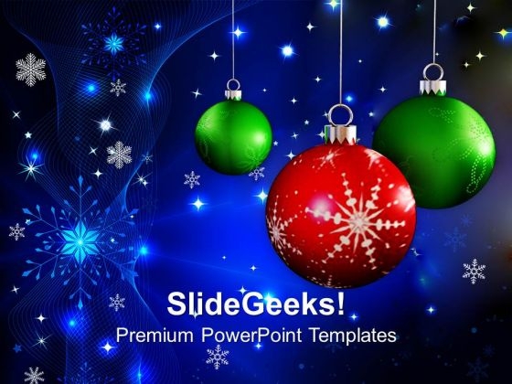Red And Green Christmas Balls Festival PowerPoint Templates Ppt Backgrounds For Slides 1212