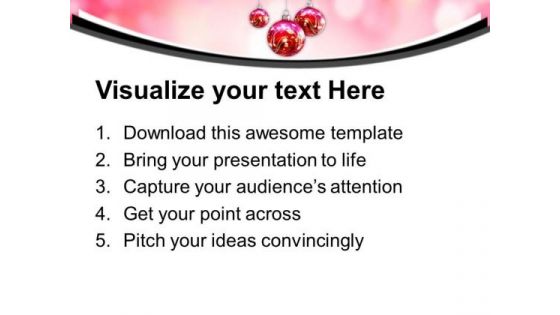 Red And White Christmas Balls Decoration PowerPoint Templates Ppt Backgrounds For Slides 0113