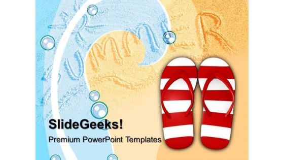 Red And White Stripy Footwear PowerPoint Templates And PowerPoint Themes 1012