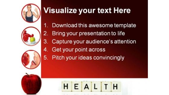 Red Apple Health PowerPoint Templates And PowerPoint Backgrounds 0211