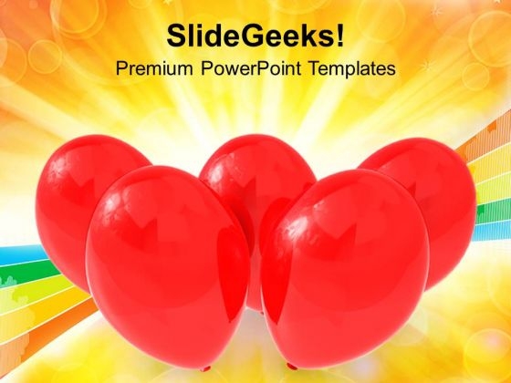 Red Balloons Party Events PowerPoint Templates Ppt Backgrounds For Slides 1212