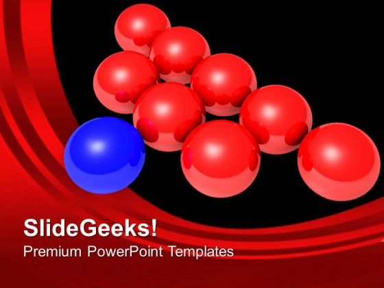 Red Balls Placed Together Forming Arrow PowerPoint Templates Ppt Backgrounds For Slides 0313