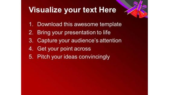 Red Bells With Purple Bow Christmas PowerPoint Templates Ppt Backgrounds For Slides 0113