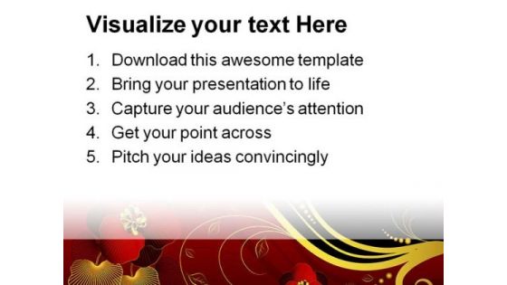 Red Black And Golden Floral Background PowerPoint Templates And PowerPoint Backgrounds 0411
