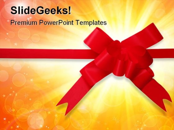 Red Bow Shapes PowerPoint Templates And PowerPoint Backgrounds 0811