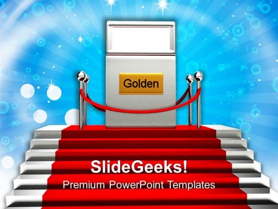 Red Carpet Stairway PowerPoint Templates Ppt Backgrounds For Slides 0113