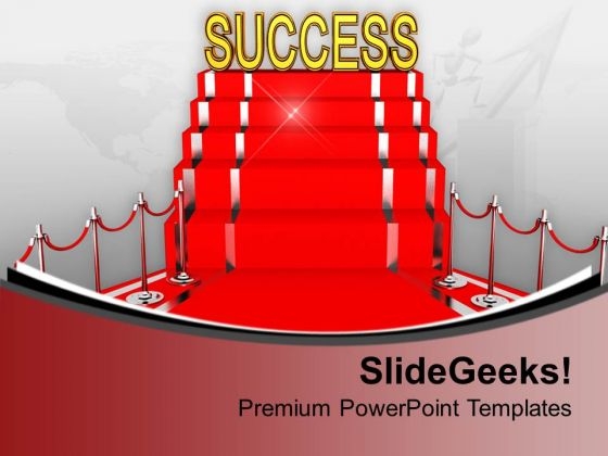 Red Carpet Success Concept Illustration PowerPoint Templates Ppt Backgrounds For Slides 0213