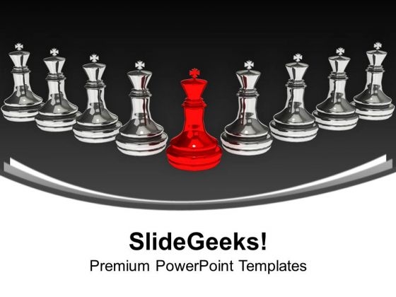 Red Chess King With Checkmates Leadership PowerPoint Templates Ppt Backgrounds For Slides 1112