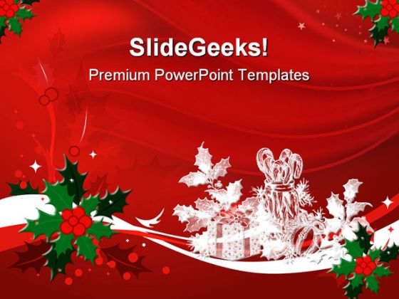 Red Christmas PowerPoint Template 0610