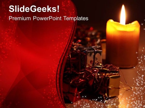 Red Designer Background With Candles PowerPoint Templates Ppt Backgrounds For Slides 0413