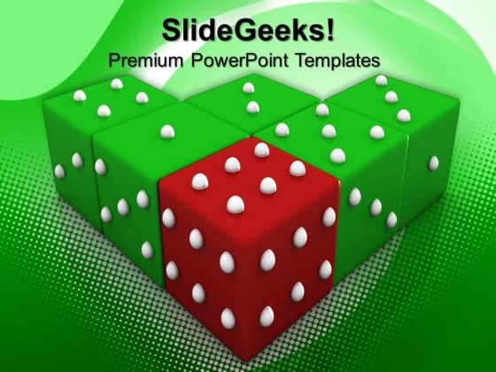 Red Dice Winning Leadership PowerPoint Templates And PowerPoint Themes 0612