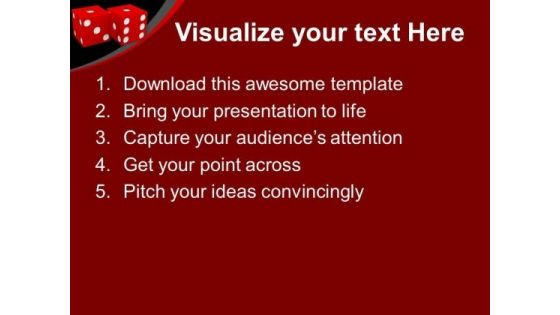 Red Dices Entertainment Game Success PowerPoint Templates Ppt Backgrounds For Slides 0213