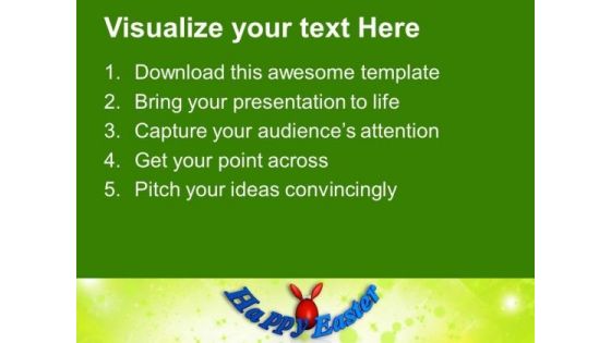 Red Easter Bunny Egg Holiday PowerPoint Templates Ppt Backgrounds For Slides 0313