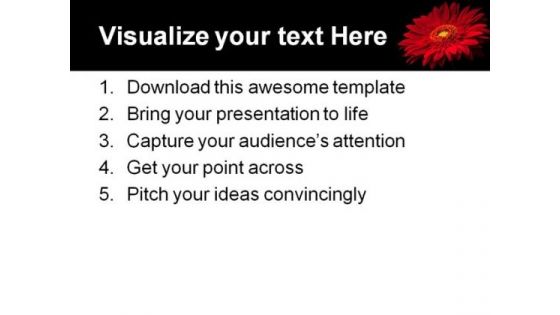 Red Flower Beauty PowerPoint Template 0810