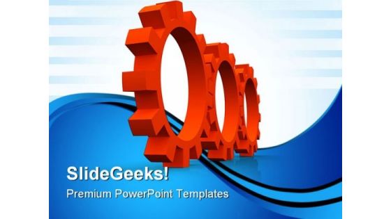 Red Gears Industrial PowerPoint Templates And PowerPoint Backgrounds 0611
