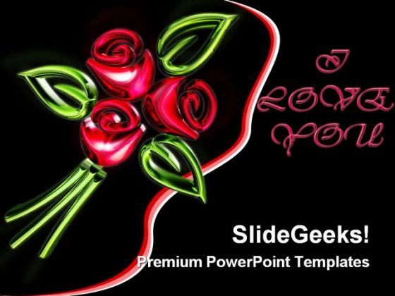 Red Glowing Roses Abstract PowerPoint Themes And PowerPoint Slides 0311