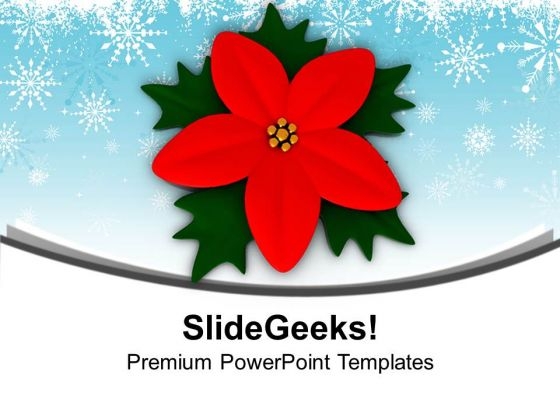 Red Holy Flower On Blue Background PowerPoint Templates Ppt Backgrounds For Slides 0113
