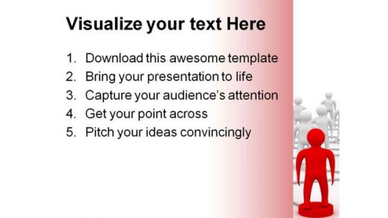Red Leader Conceptual Teamwork PowerPoint Background And Template 1210