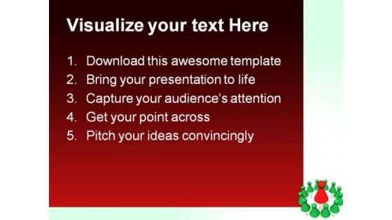 Red Leader Of Management Leadership PowerPoint Templates And PowerPoint Backgrounds 0811