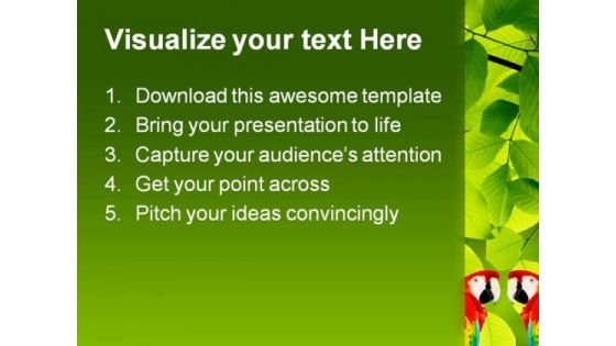 Red Macaw Animals PowerPoint Template 0910