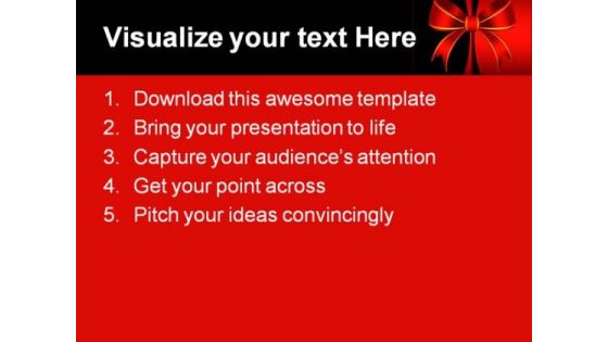 Red Ornamental Bow Background PowerPoint Templates And PowerPoint Backgrounds 0711