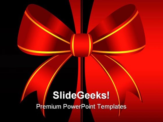 Red Ornamental Bow Background PowerPoint Templates And PowerPoint Backgrounds 0711