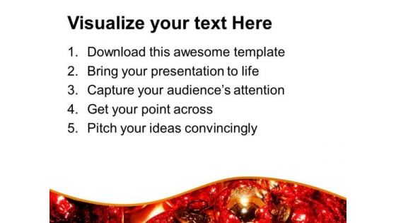 Red Ornaments For Christmas Occasion PowerPoint Templates Ppt Backgrounds For Slides 0513