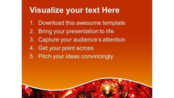 Red Ornaments For Christmas Occasion PowerPoint Templates Ppt Backgrounds For Slides 0513