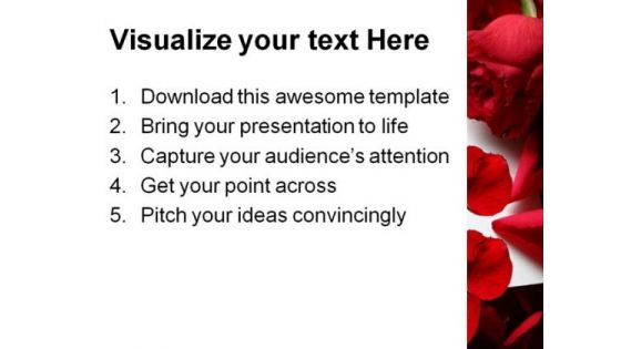 Red Roses Wedding PowerPoint Template 0610