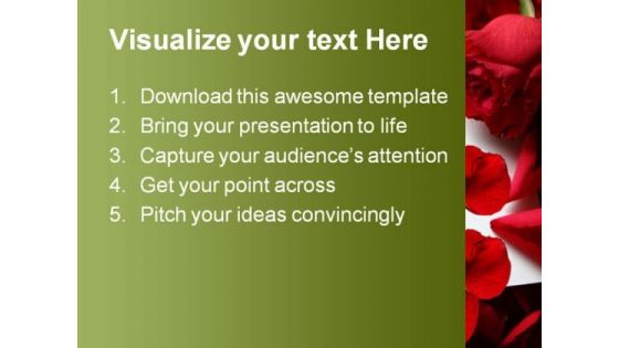 Red Roses Wedding PowerPoint Template 0610