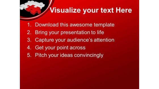 Red Solution Jigsaw Puzzle Piece PowerPoint Templates And PowerPoint Themes 0812