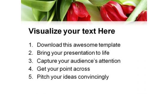 Red Tulips Beauty PowerPoint Templates And PowerPoint Backgrounds 0711