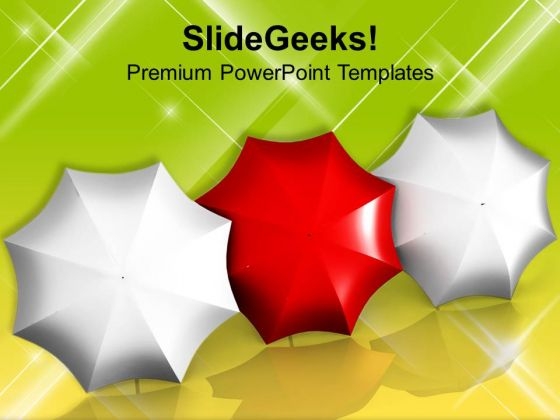 Red Umbrella Leadership Concept Business PowerPoint Templates Ppt Backgrounds For Slides 0113