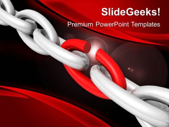 Red Weak Link Chains PowerPoint Templates And PowerPoint Themes 0512