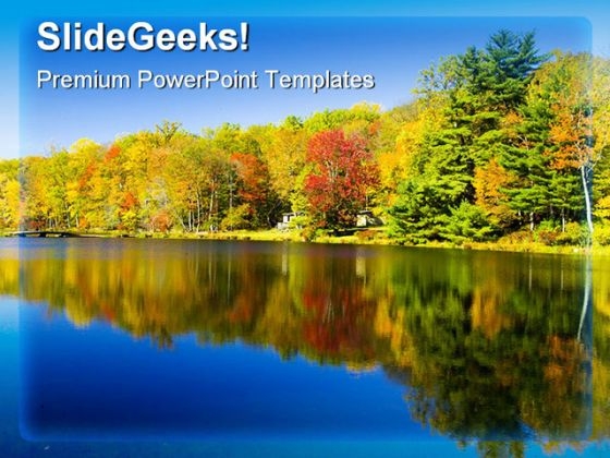 Reflection Of Fall Colors Nature PowerPoint Background And Template 1210