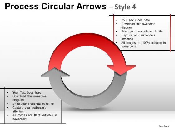 Relationship Diagram Process Circular Arrows 2 Stages PowerPoint Slides Ppt Templates