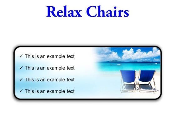 Relax Chairs Beach PowerPoint Presentation Slides R