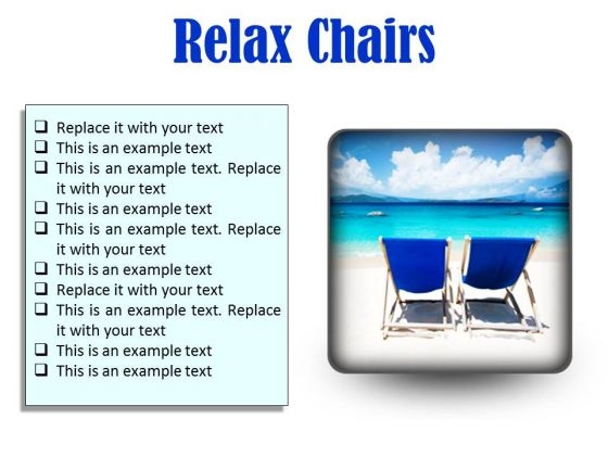 Relax Chairs Beach PowerPoint Presentation Slides S
