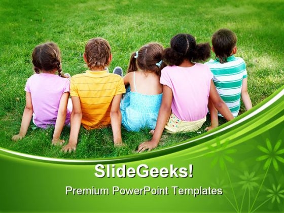 Relaxing In Garden Children PowerPoint Themes And PowerPoint Slides 0411