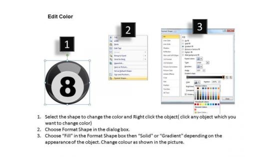 Rendering Billiard Balls With Cue PowerPoint Slides And Ppt Diagram Templates