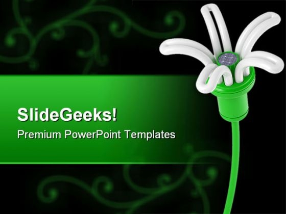 Renewable Energy Flower Lamp Environment PowerPoint Templates And PowerPoint Backgrounds 0411
